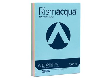 Carta RISMACQUA 90gr A4 300fg mix 5 colori FAVINI