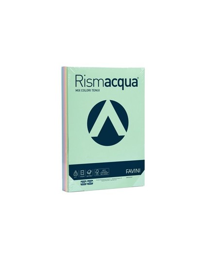 Carta RISMACQUA 140gr A4 200fg mix 5 colori FAVINI