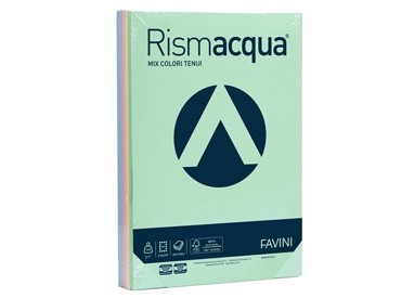 Carta RISMACQUA 140gr A4 200fg mix 5 colori FAVINI