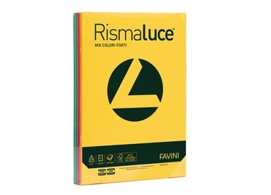 Carta RISMALUCE 200gr A4 125fg mix 8 colori FAVINI