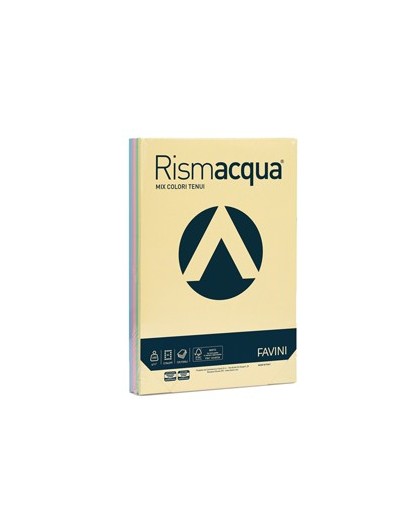 Carta RISMACQUA 200gr A4 125fg mix 5 colori FAVINI
