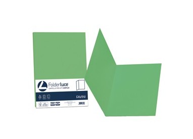 50 cartelline semplici LUCE 200gr 25x34cm verde FAVINI