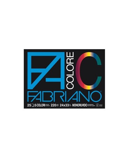 BLOCCO FACOLORE (24X33CM) 25FG 220GR 5 COLORI FABRIANO