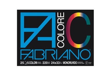 BLOCCO FACOLORE (24X33CM) 25FG 220GR 5 COLORI FABRIANO