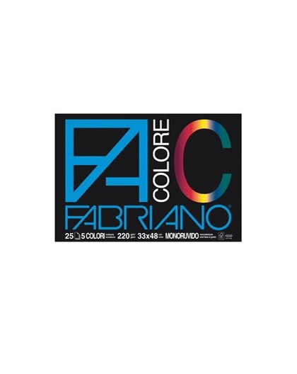 BLOCCO FACOLORE (33X48CM) 25FG 220GR 5 COLORI FABRIANO