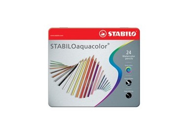 Astuccio metallo 24 pastelli Stabilo AQUACOLOR 1624