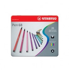SCATOLA METALLO 20 PENNARELLI PEN 6820 STABILO