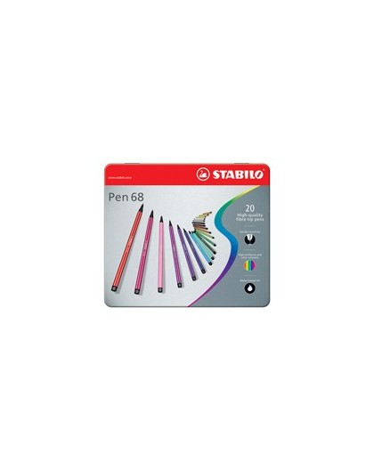 SCATOLA METALLO 20 PENNARELLI PEN 6820 STABILO