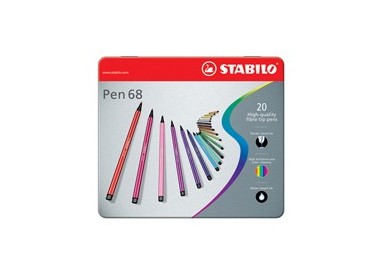 SCATOLA METALLO 20 PENNARELLI PEN 6820 STABILO