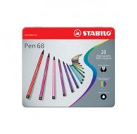 SCATOLA METALLO 20 PENNARELLI PEN 6820 STABILO