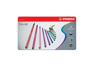 SCATOLA METALLO 40 PENNARELLI PEN 6840 STABILO