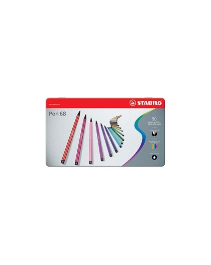SCATOLA METALLO 50 PENNARELLI PEN 6850 STABILO