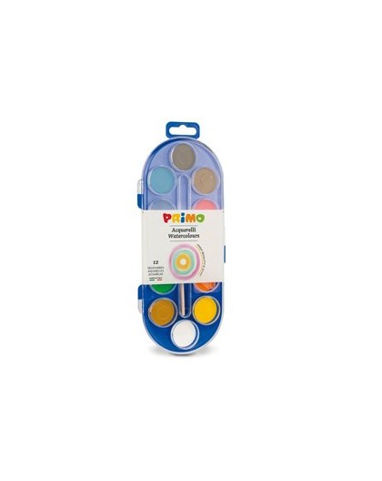 PASTIGLIE ACQUERELLO IN 12 COLORI ø 30mm PRIMO