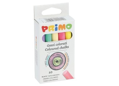 SCATOLA 10 GESSETTI TONDI COLORATI Primo