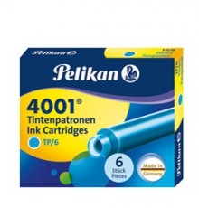 SCATOLA 6 CARTUCCE INCHIOSTRO TP/6 TURCHESE PELIKAN 4001