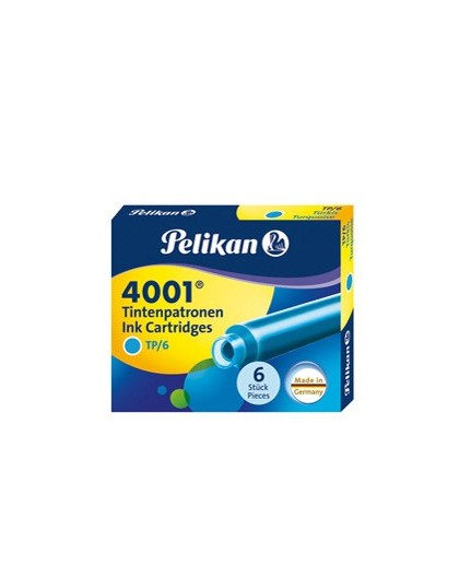 SCATOLA 6 CARTUCCE INCHIOSTRO TP/6 TURCHESE PELIKAN 4001