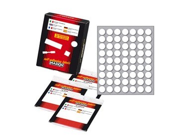 Etichetta adesiva bianca tonda Ø14mm (10fogli x 63etichette) Markin