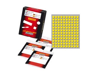 Etichetta adesiva giallo tonda Ø10mm (10fogli x 120etichette) Markin
