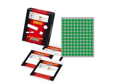Etichetta adesiva verde tonda Ø10mm (10fogli x 120etichette) Markin