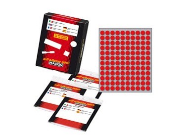 Etichetta adesiva rosso tonda Ø10mm (10fogli x 120etichette) Markin