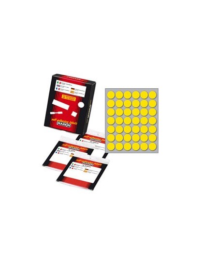 Etichetta adesiva giallo tonda Ø18mm (10fogli x 42etichette) Markin