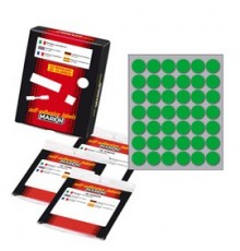 Etichetta adesiva verde tonda Ø18mm (10fogli x 42etichette) Markin