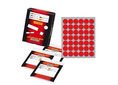 Etichetta adesiva rosso tonda Ø18mm (10fogli x 42etichette) Markin