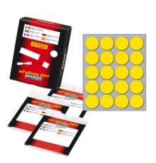 Etichetta adesiva giallo tonda Ø27mm (10fogli x 20etichette) Markin