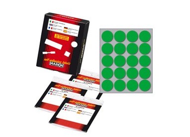 Etichetta adesiva verde tonda Ø27mm (10fogli x 20etichette) Markin