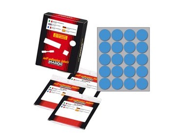 Etichetta adesiva blu tonda Ø27mm (10fogli x 20etichette) Markin