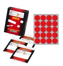 Etichetta adesiva rosso tonda Ø27mm (10fogli x 20etichette) Markin