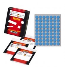 Etichetta adesiva blu tonda Ø14mm (10fogli x 63etichette) Markin