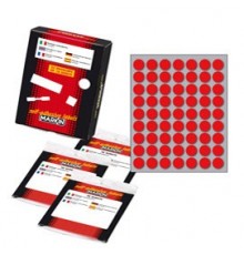 Etichetta adesiva rosso tonda Ø14mm (10fogli x 63etichette) Markin