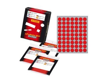 Etichetta adesiva rosso tonda Ø14mm (10fogli x 63etichette) Markin