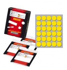 Etichetta adesiva giallo tonda Ø22mm (10fogli x 30etichette) Markin