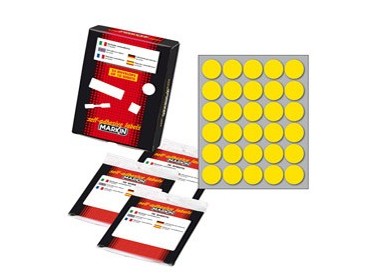 Etichetta adesiva giallo tonda Ø22mm (10fogli x 30etichette) Markin