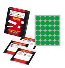 Etichetta adesiva verde tonda Ø22mm (10fogli x 30etichette) Markin