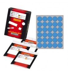 Etichetta adesiva blu tonda Ø22mm (10fogli x 30etichette) Markin