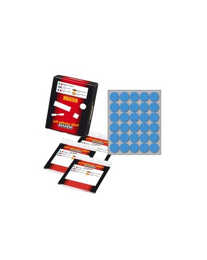 Etichetta adesiva blu tonda Ø22mm (10fogli x 30etichette) Markin