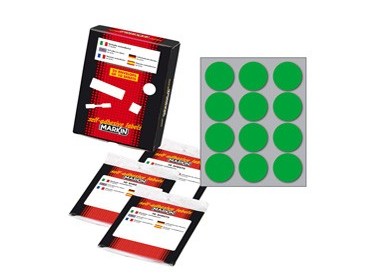 Etichetta adesiva verde tonda Ø34mm (10fogli x 12etichette) Markin