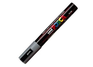 Marcatore UNI POSCA PC5M p.media 1,8-2,5mm grigio UNI MITSUBISHI