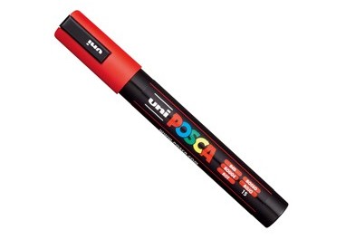 Marcatore UNI POSCA PC5M p.media 1,8-2,5mm rosso UNI MITSUBISHI