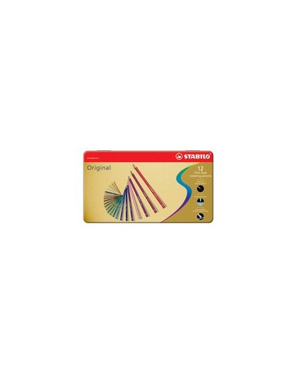 Astuccio metallo 12 pastelli STABILO ORIGINAL 8773