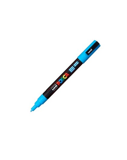 Marcatore UNI POSCA PC3M p.fine 0,9-1,3mm azzurro UNI MITSUBISHI