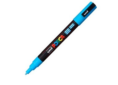 Marcatore UNI POSCA PC3M p.fine 0,9-1,3mm azzurro UNI MITSUBISHI