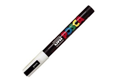 Marcatore UNI POSCA PC3M p.fine 0,9-1,3mm bianco UNI MITSUBISHI