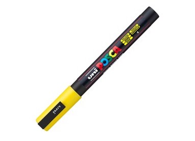 Marcatore UNI POSCA PC3M p.fine 0,9-1,3mm giallo UNI MITSUBISHI