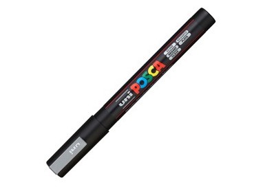 Marcatore UNI POSCA PC3M p.fine 0,9-1,3mm argento UNI MITSUBISHI