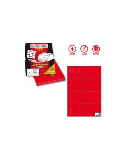 Etichetta adesiva C/512 rosso 100fg A4 105x74,25mm (8et/fg) Markin