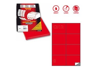 Etichetta adesiva C/512 rosso 100fg A4 105x74,25mm (8et/fg) Markin